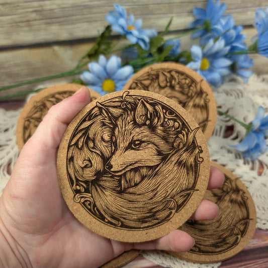 Fox cork coaster