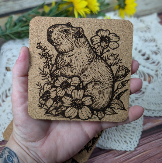 Capybara cork coaster