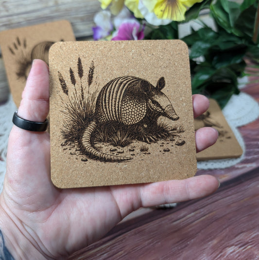 Armadillo cork coaster