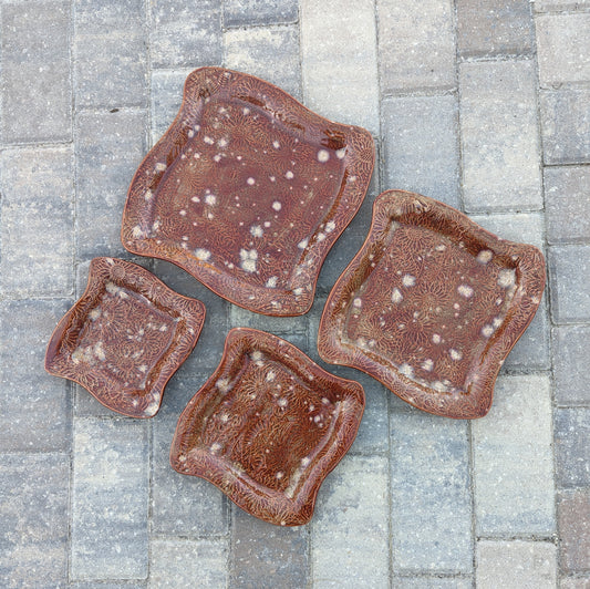 Sunflower swoopy square plate (6 inch)