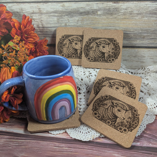 Sheep cork coaster