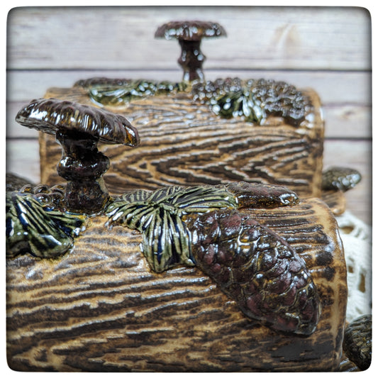 Butter Dish (Pinecone and Mushroom)