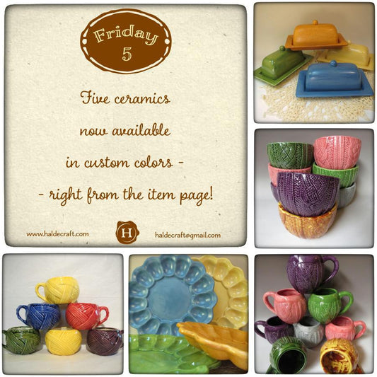 Five ceramics now available in custom colors - right from the item page!