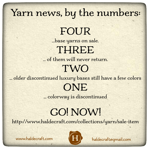 Four... three... two... one... YARN SALE!