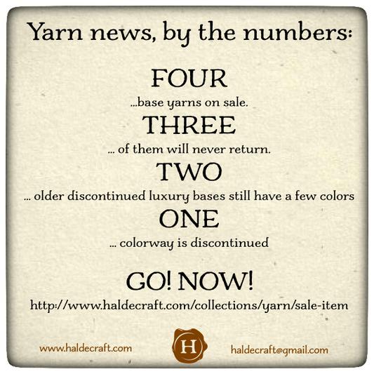 Four... three... two... one... YARN SALE!