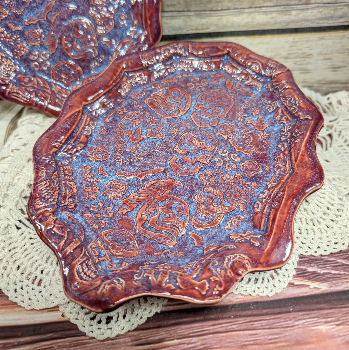Small oval tray (skulls and sugar skulls)