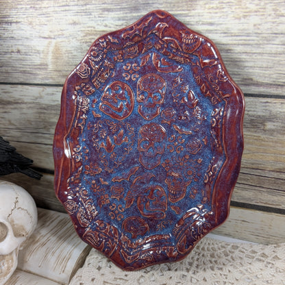 Small oval tray (skulls and sugar skulls)