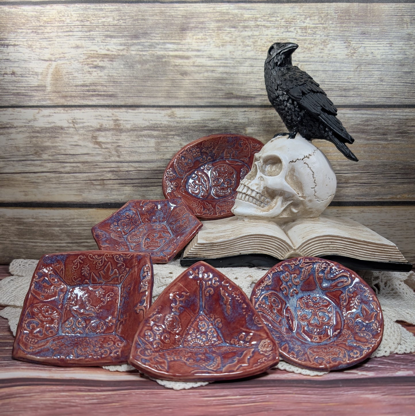 Tiny Trinket dish (skulls and sugar skulls)
