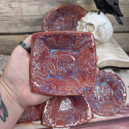 Tiny Trinket dish (skulls and sugar skulls)