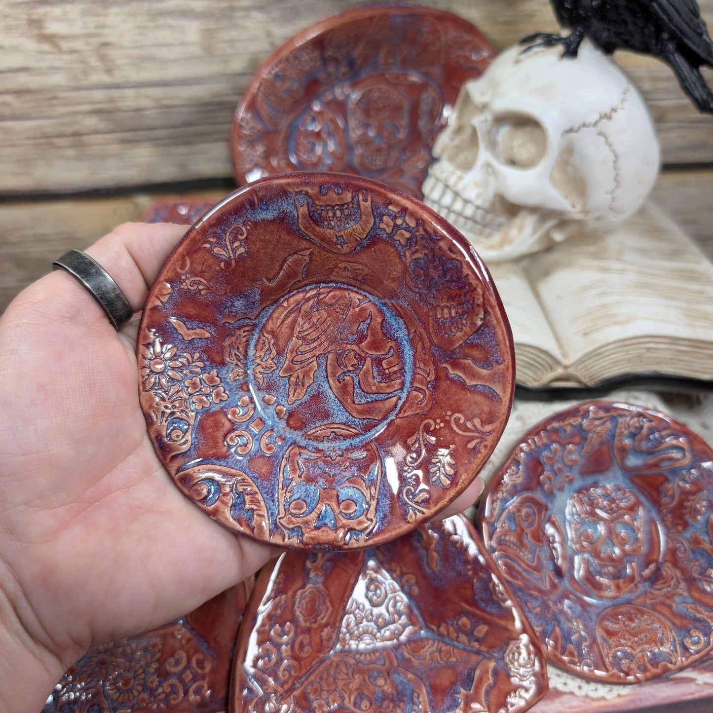 Tiny Trinket dish (skulls and sugar skulls)