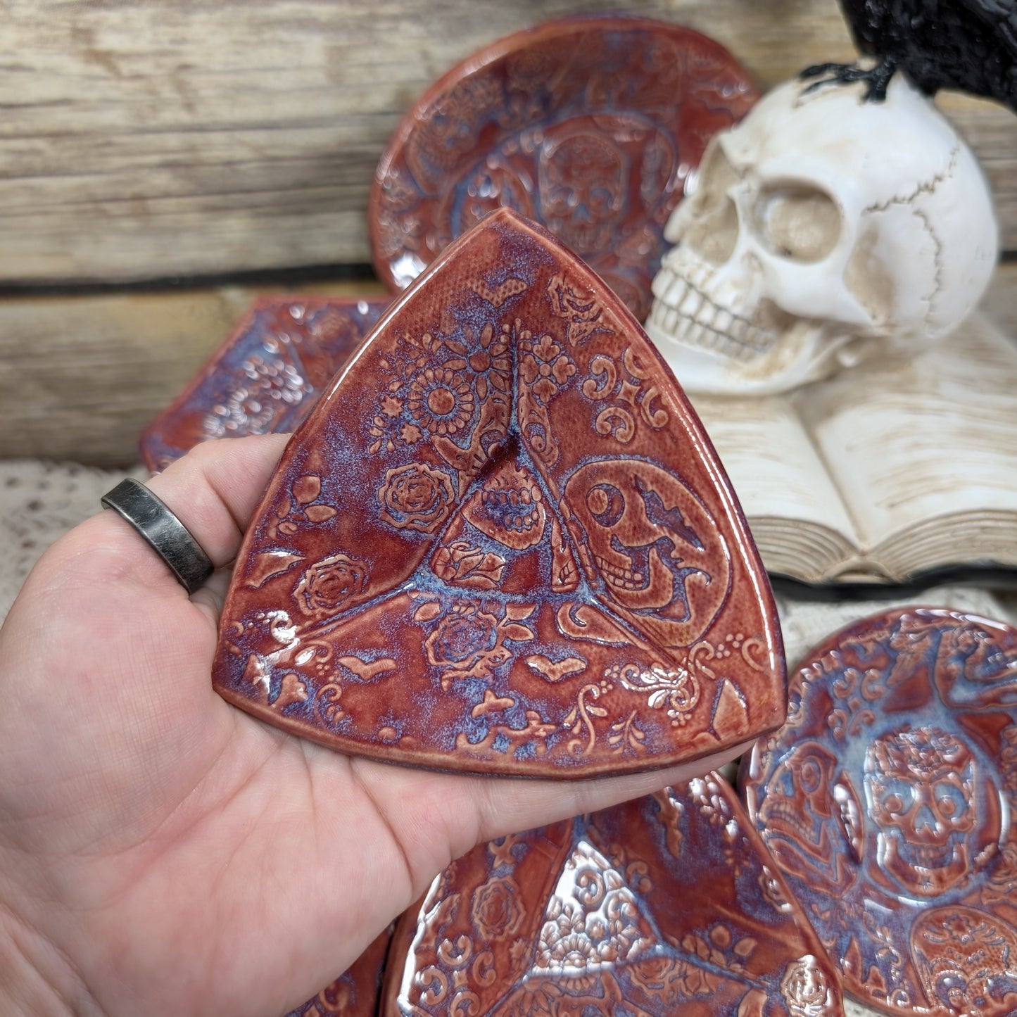 Tiny Trinket dish (skulls and sugar skulls)