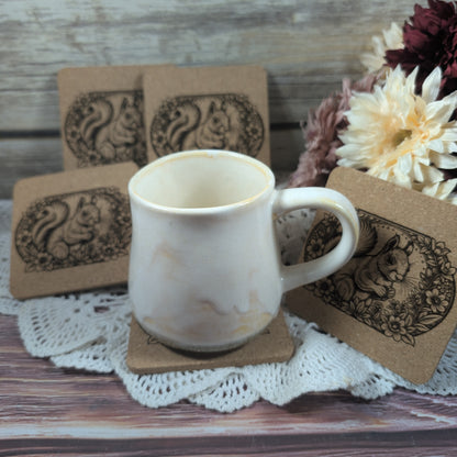 Squirrel cork coaster (square)