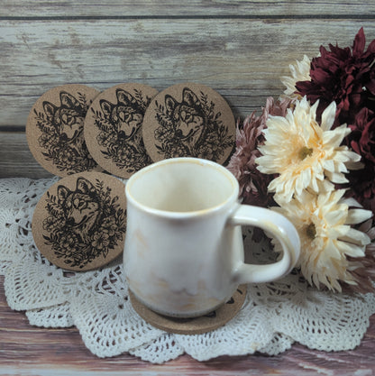 Husky cork coaster