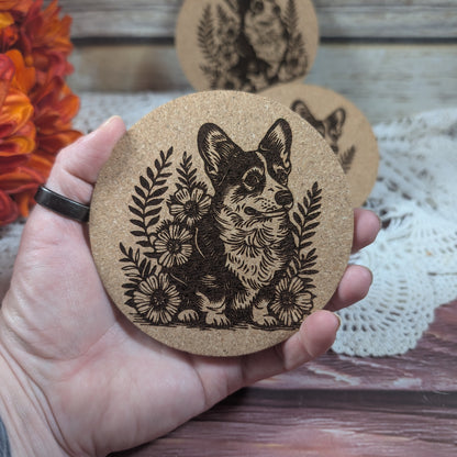 Corgi cork coaster