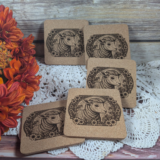 Sheep cork coaster