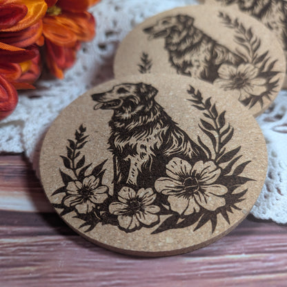 Golden Retriever cork coaster