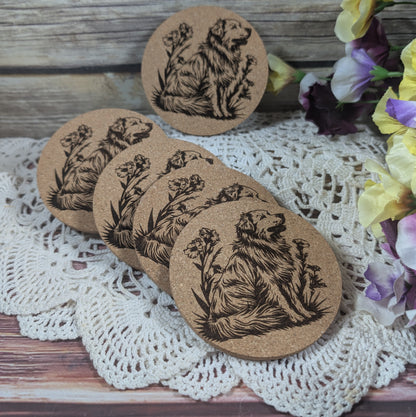 Great Pyrenees cork coaster