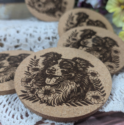 Australian Shepherd cork coaster