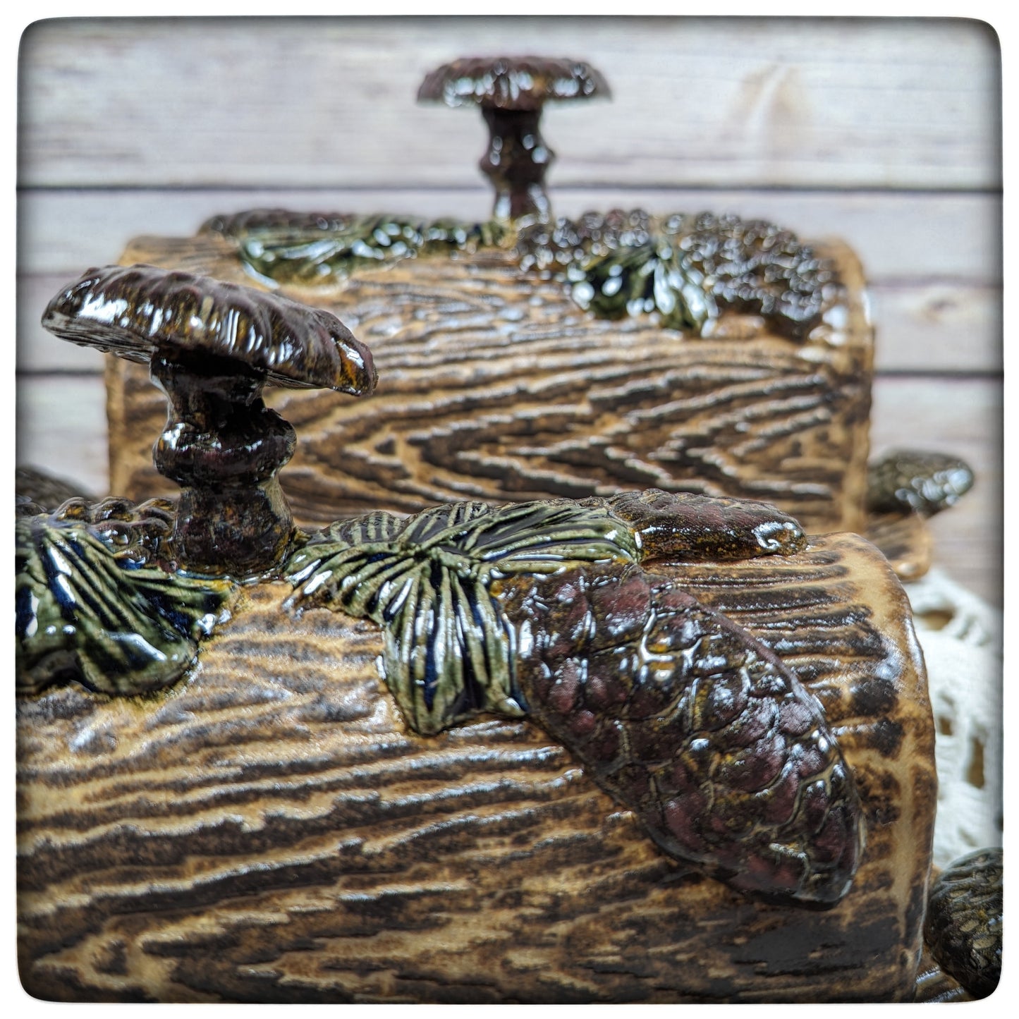 Butter Dish (Pinecone and Mushroom)