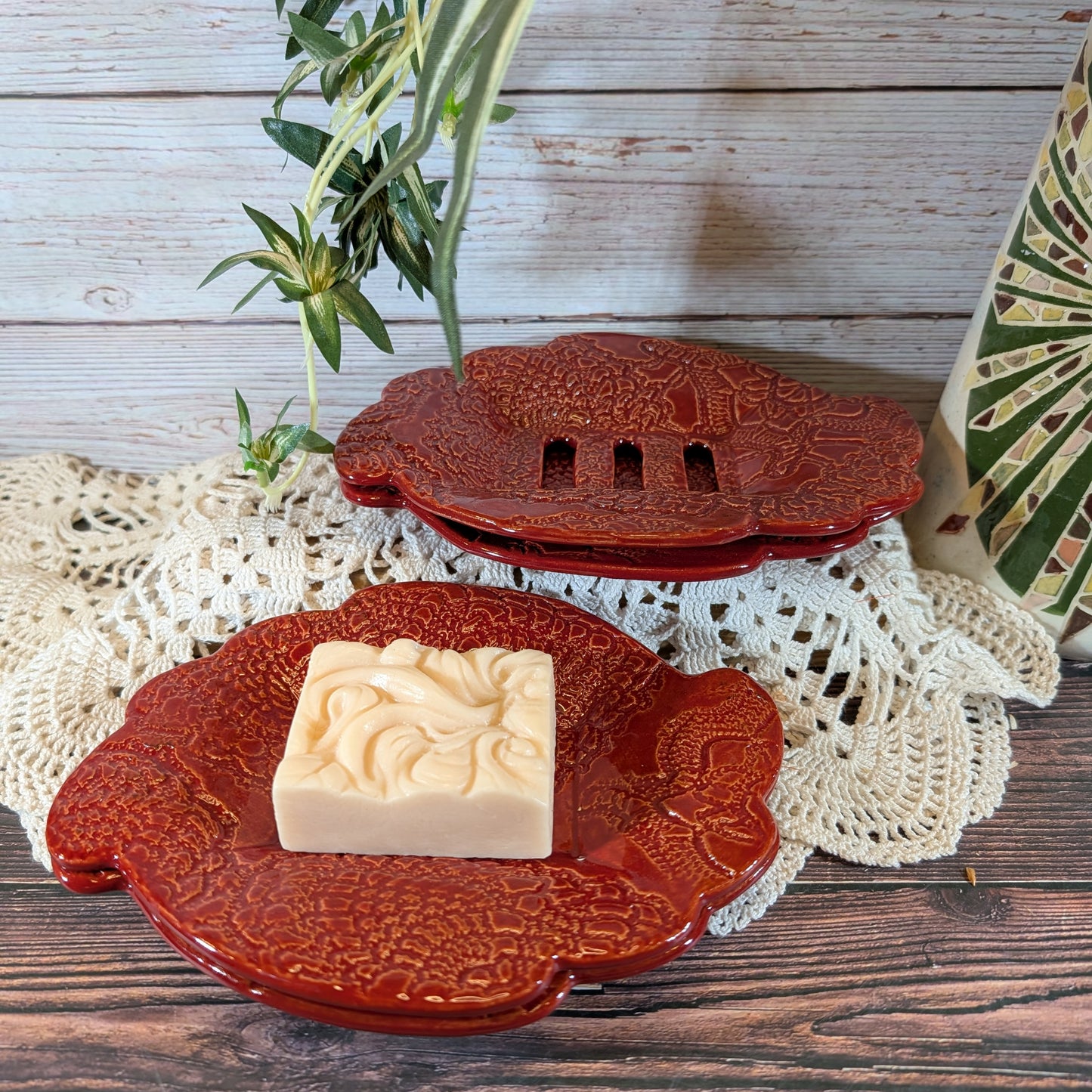 Crocheted Doily Soap Dish (Tiered; Marie style)