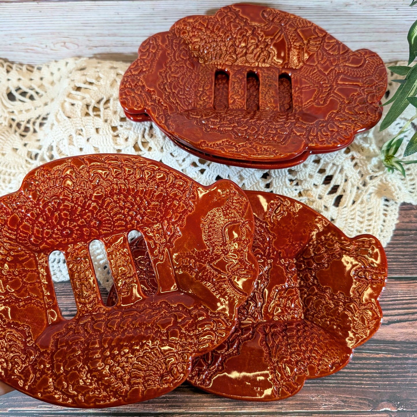 Crocheted Doily Soap Dish (Tiered; Marie style)