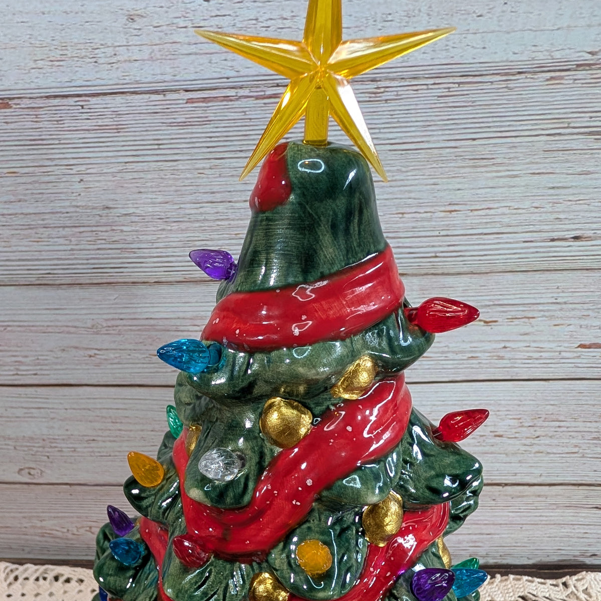 Christmas Tree (with lights and ribbon)