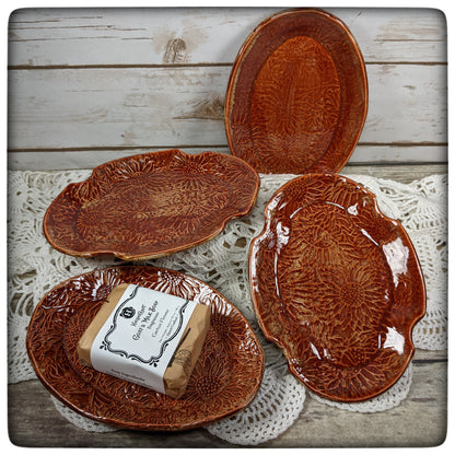 Sunflower soap dish (oval scalloped)