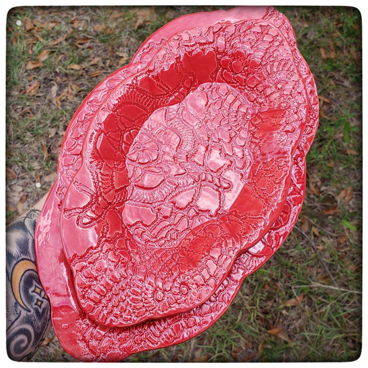 Crocheted Doily Oval Nesting dishes (Marie style)